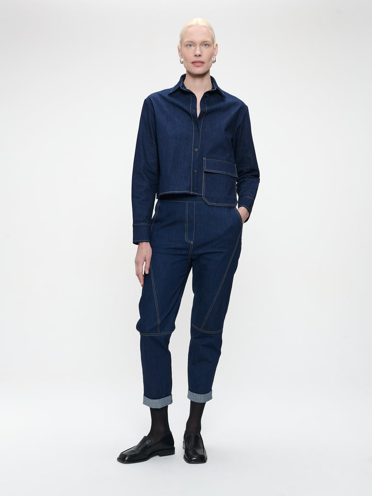 Kerry denim blouse | Blue denim