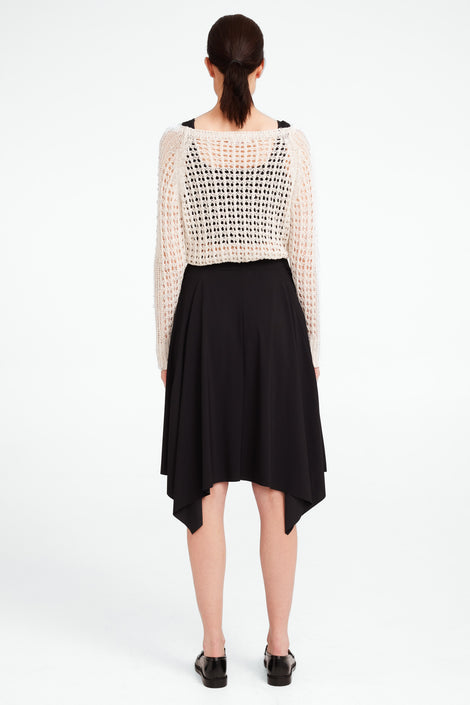 Caro stretch technical jersey skirt | Black