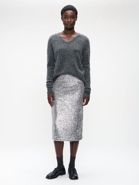 Dionisia sequins skirt uni | Silver Shiny