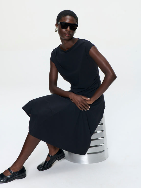 Selin dress technical jersey | Black