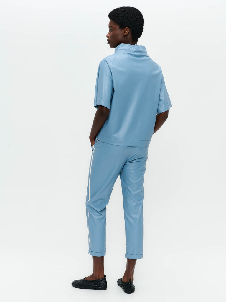 Florian eco-leather top | Light Blue