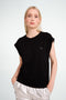 Maria stretch viscose logo top | Black