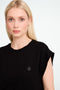 Maria stretch viscose logo top | Black