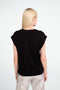 Maria stretch viscose logo top | Black