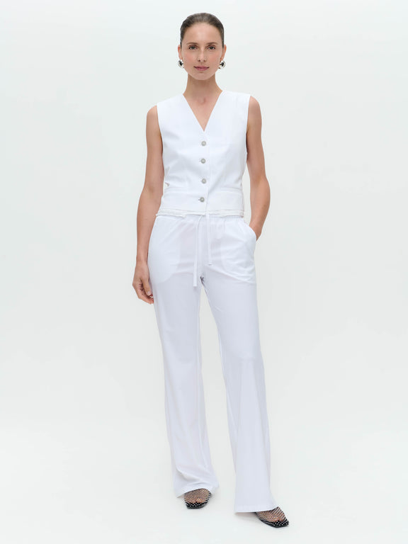 Carola structure technical jersey pants | White