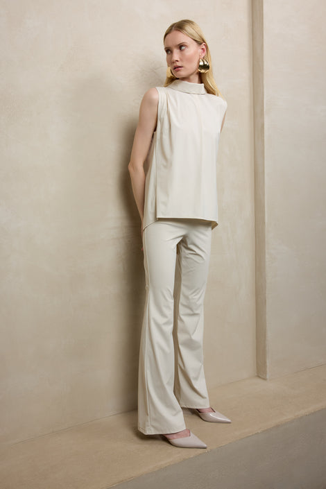 Eliya stretch technical jersey pants | Light Sand