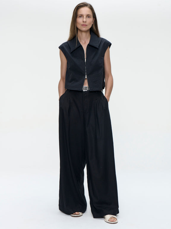 Emiko taffeta jacket | Black