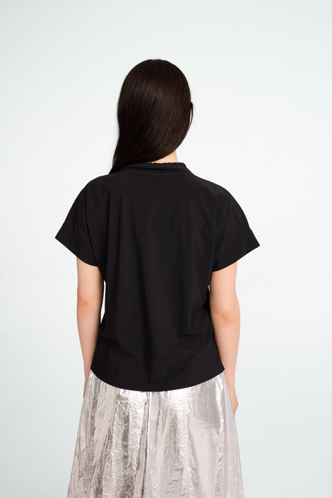 Lucca stretch technical jersey top | Black