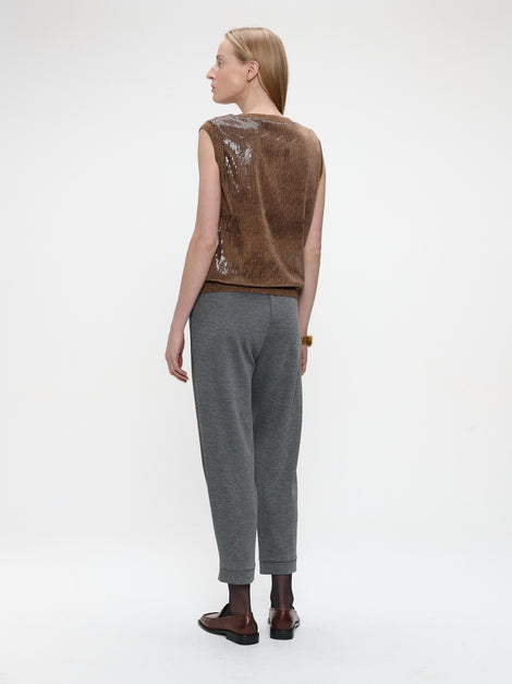 Pallino sequins top | Gold