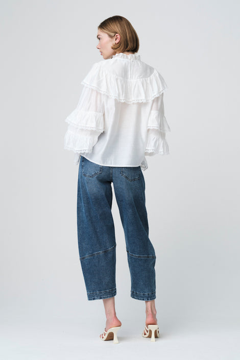 Mady viscose bohemian top | White