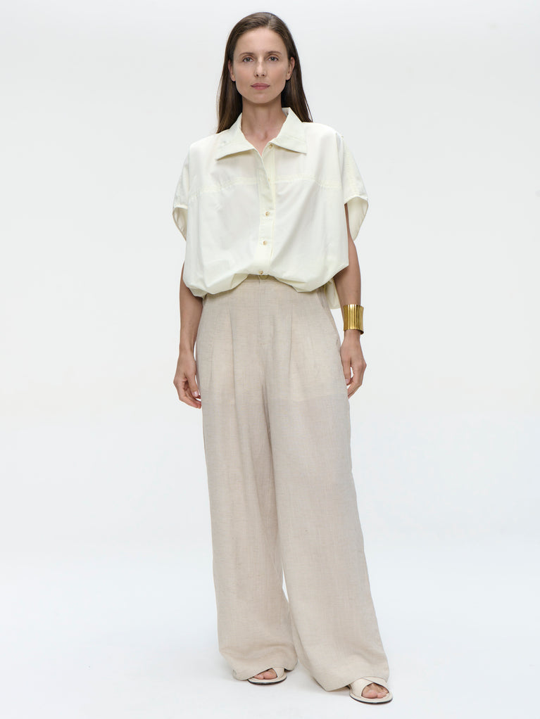 Hamako linnen mix pants | Beige
