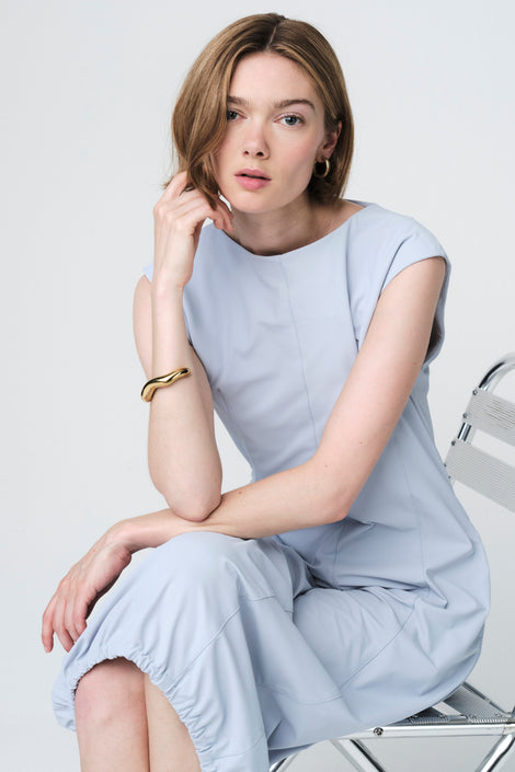 Ricarda structure tech jersey dress | Light Blue