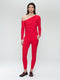 Lidia stretch technical jersey top | Red