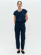 Papavero cotton top | Blue denim