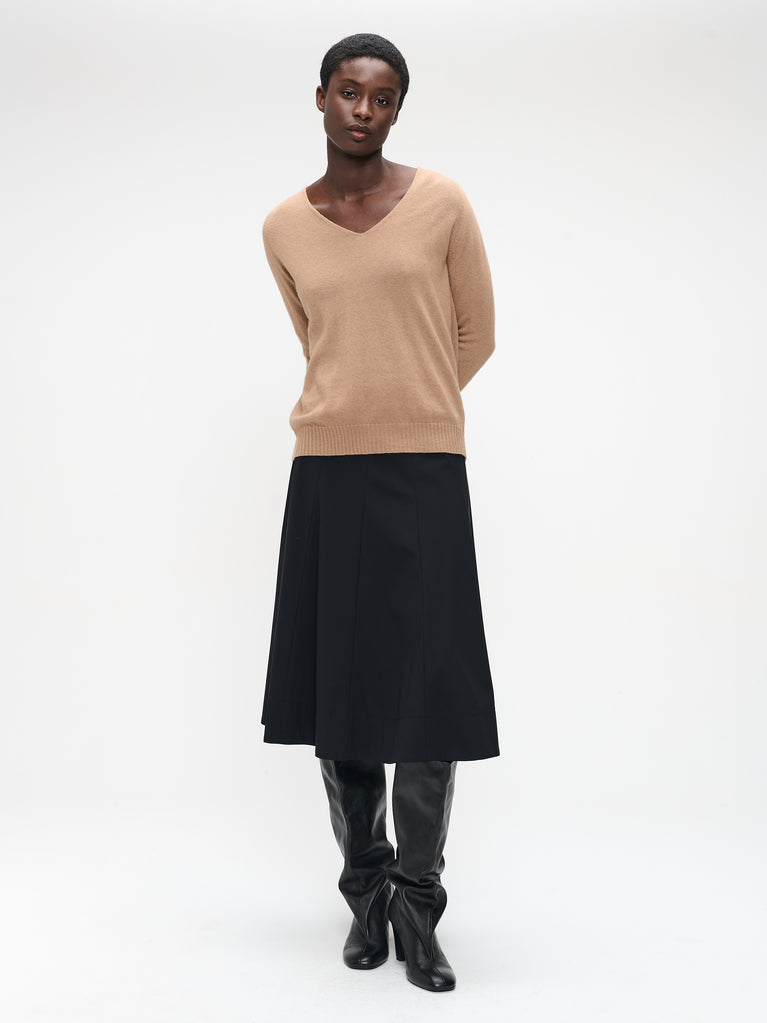 Mishele heavy tech jersey skirt | Black