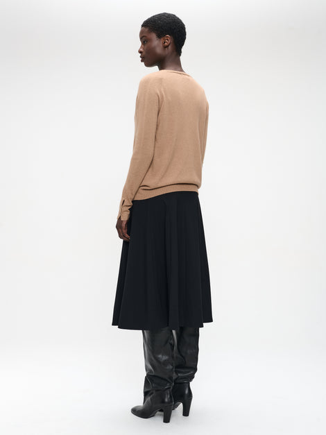 Mishele heavy tech jersey skirt | Black