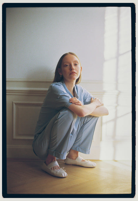 Lissa structure tech jersey top | Light Blue