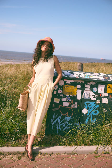 Jackie dress technical jersey | Yellow