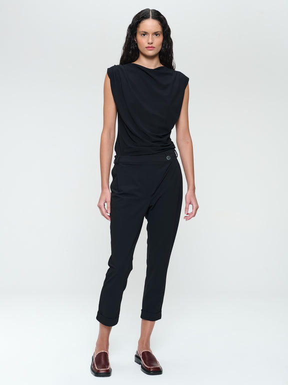 Nelly stretch technical jersey top | Black
