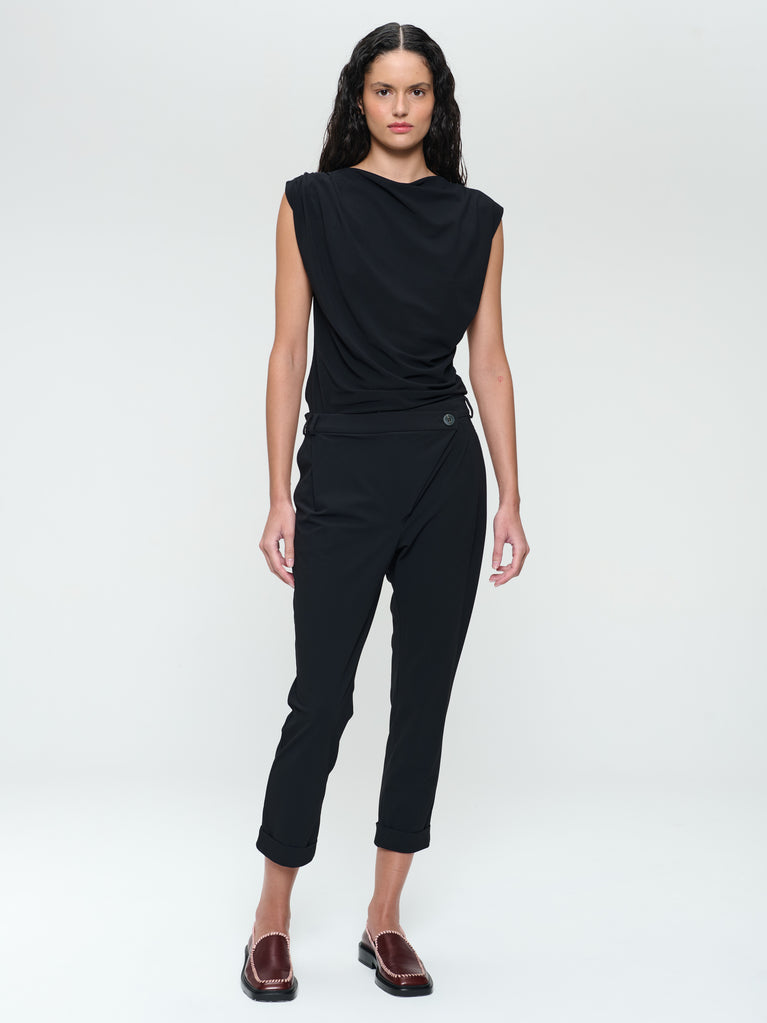 Nelly stretch technical jersey top | Black