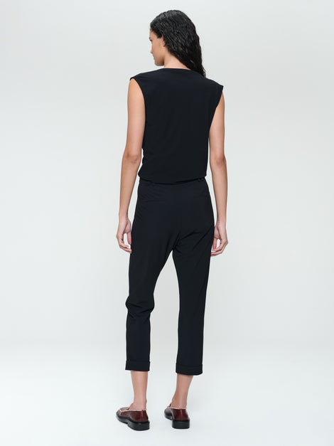 Nelly stretch technical jersey top | Black