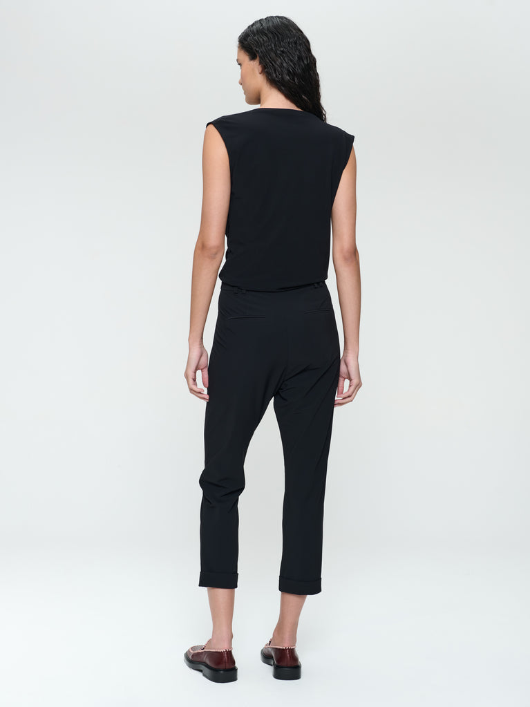 Nelly stretch technical jersey top | Black