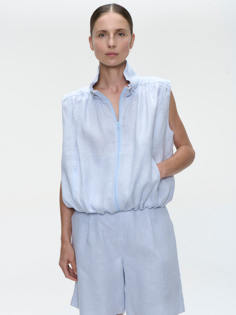 Rin linnen vest | Light blue
