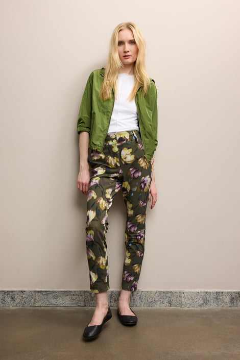 Joy print structure technical jersey pants | Multi Green