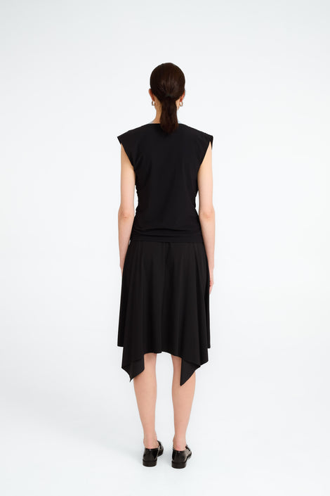 Caro stretch technical jersey skirt | Black