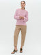 Cotton viscose blend pullover 9050 | Rose