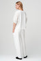 Pamela jersey/taffeta mix blouse | Off White