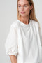 Pamela jersey/taffeta mix blouse | Off White