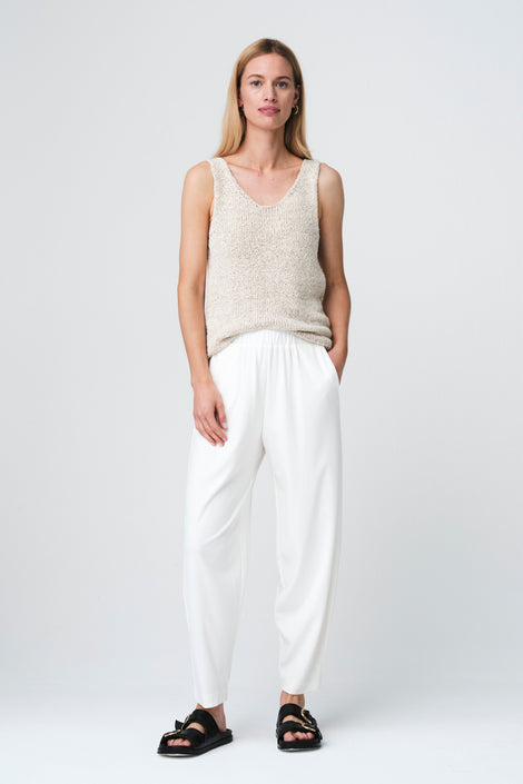 Fagiolo pants soft Punto Milano jersey | Panna