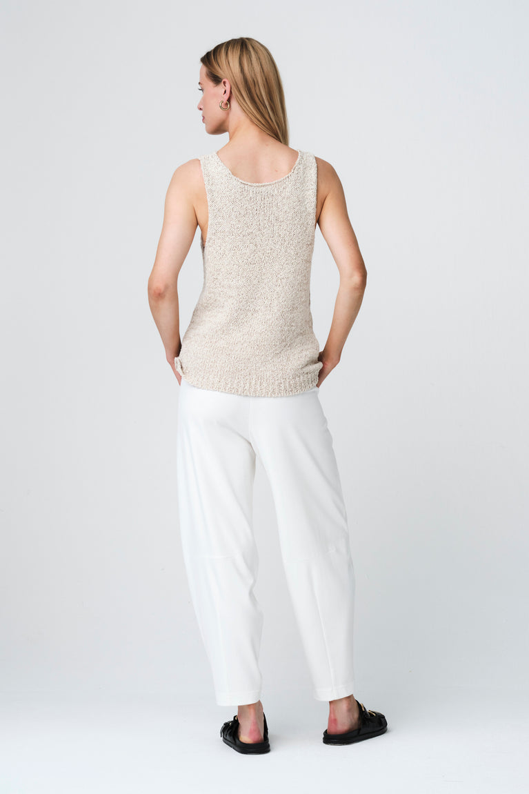 Fagiolo pants soft Punto Milano jersey | Panna