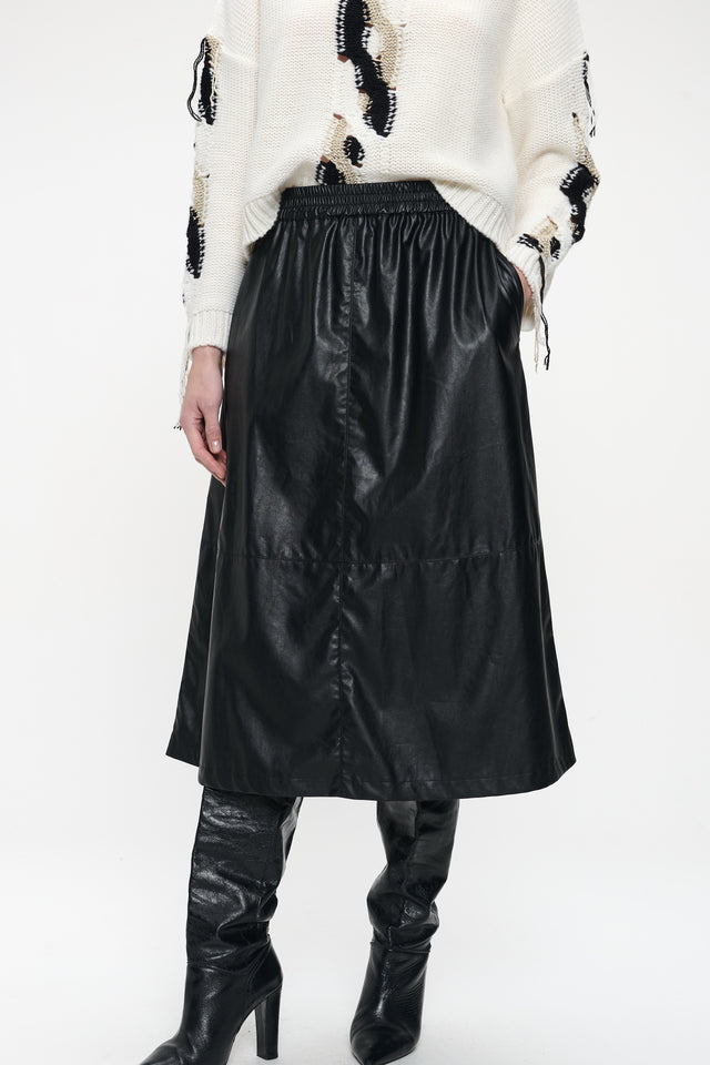 Nitty eco leather skirt Nitty eco leather skirt | Black