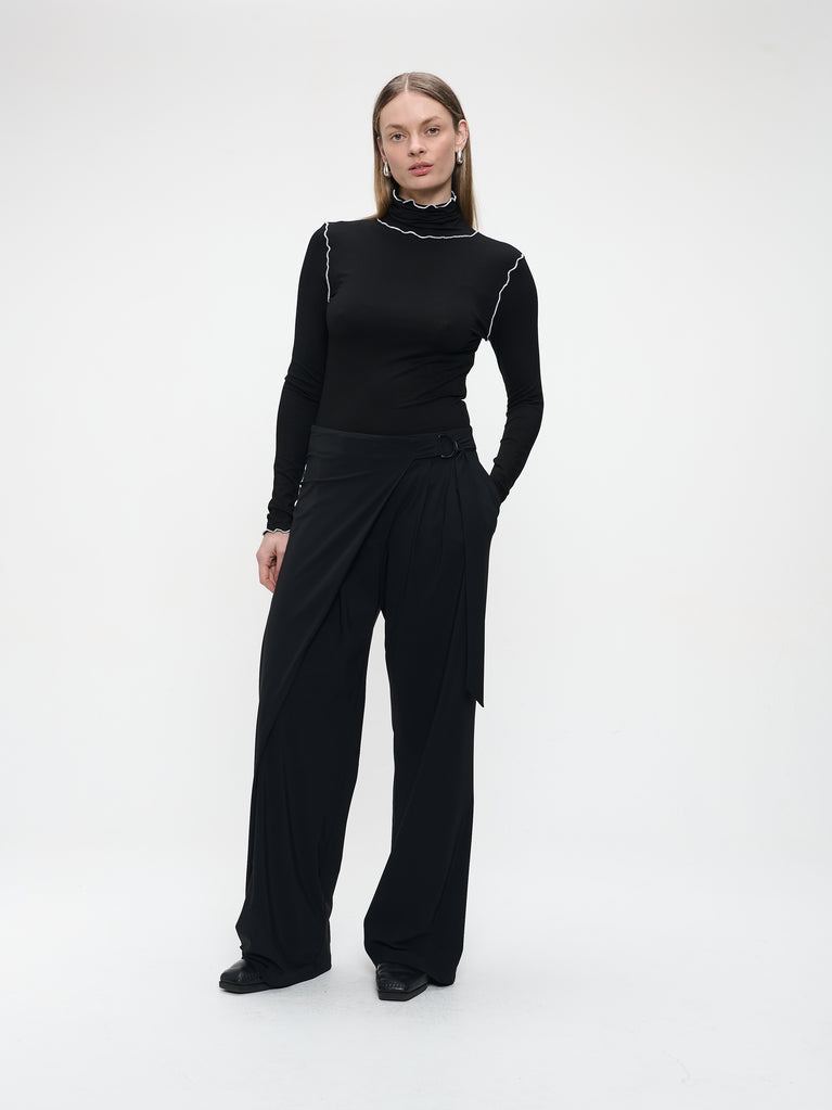Janice viscose top | Black White