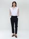 Santos poplin organza blouse | White