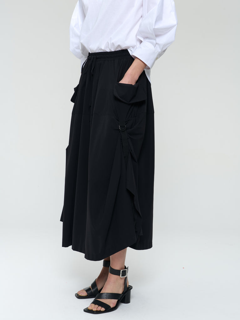 Rai stretch technical jersey skirt | Black