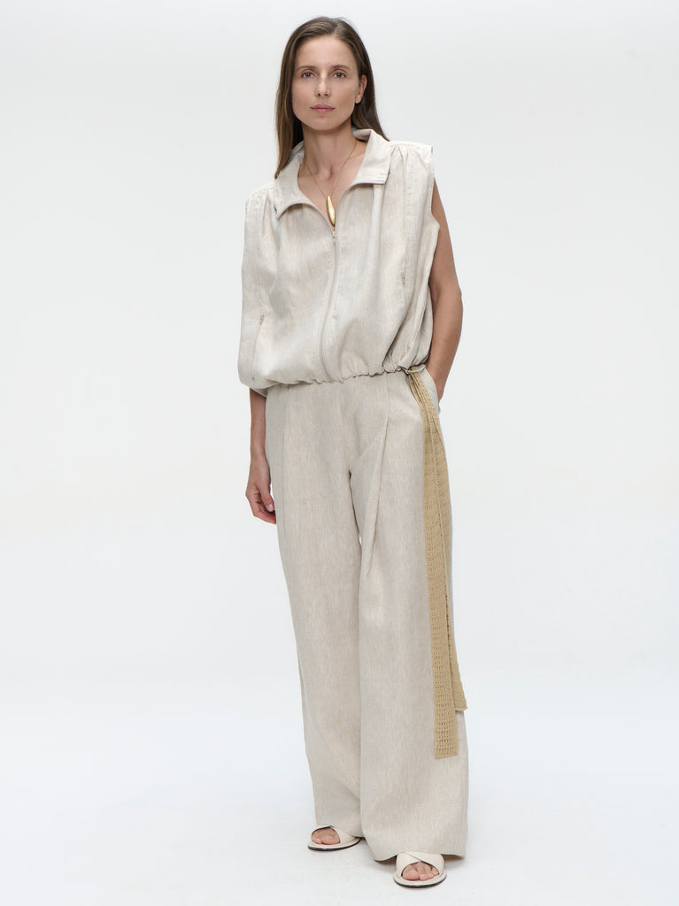 Rin linnen vest | Beige