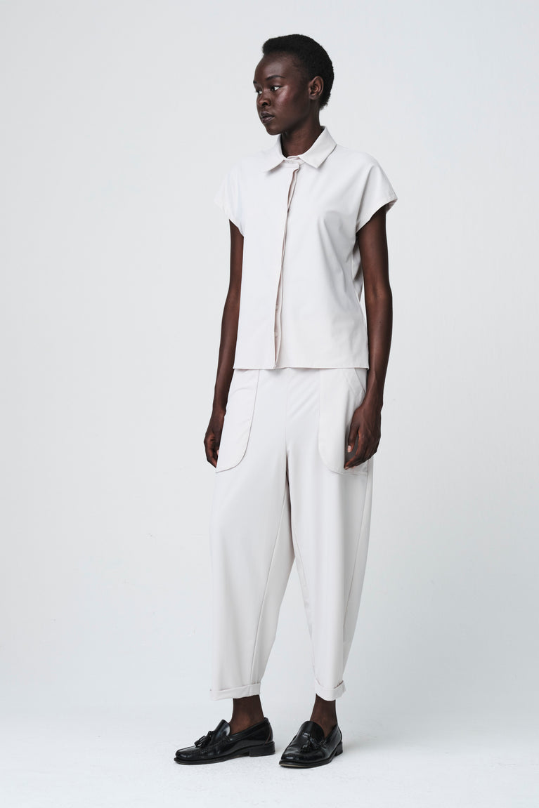 Wilma structure tech jersey blouse | Sand