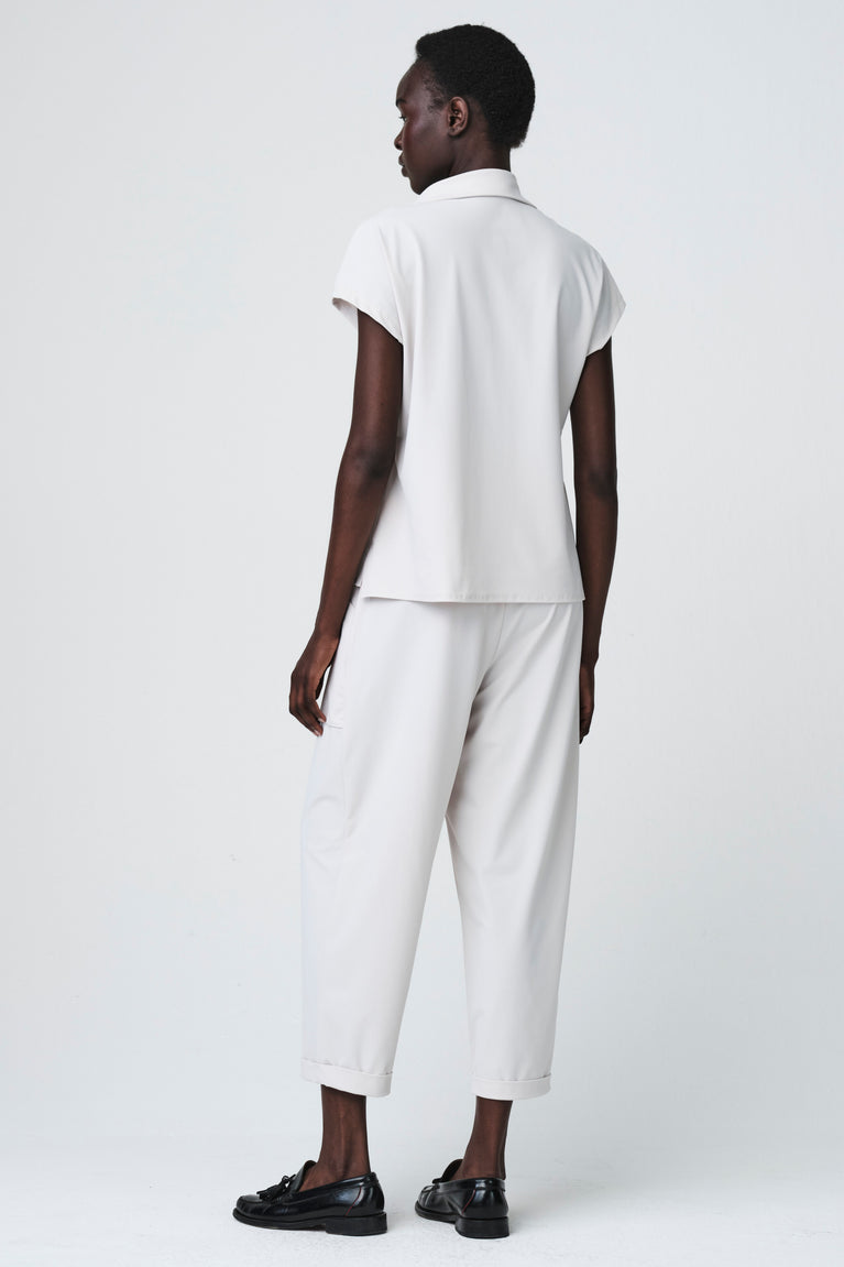 Wilma structure tech jersey blouse | Sand