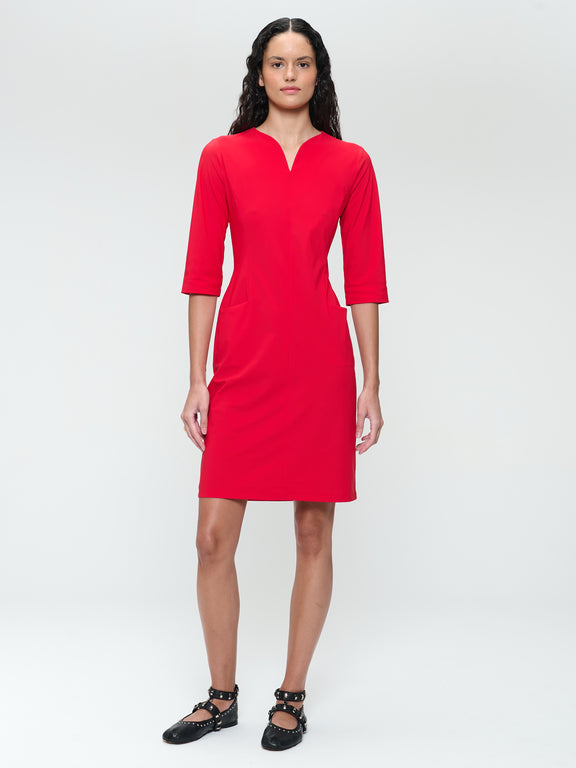 Martinas stretch technical jersey dress | Red