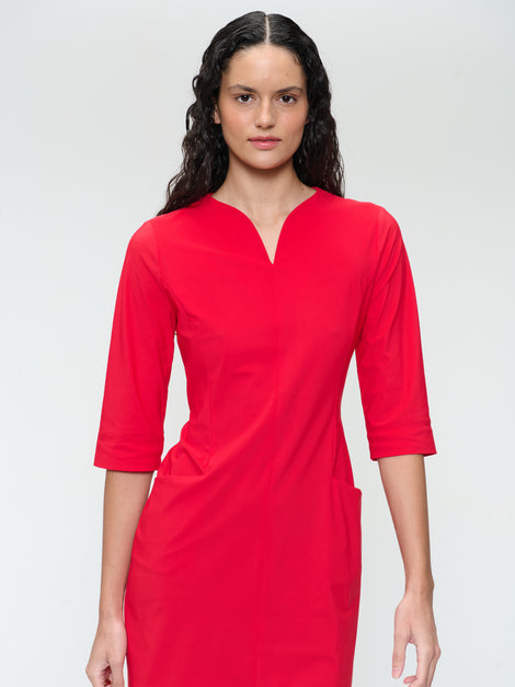 Martinas stretch technical jersey dress | Red