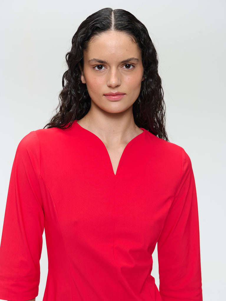 Martinas stretch technical jersey dress | Red