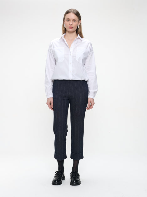 Aneta cotton poplin blouse | White