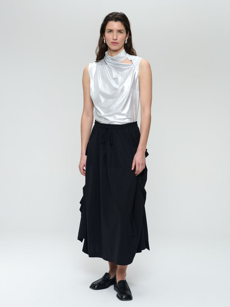 Rai stretch technical jersey skirt | Black