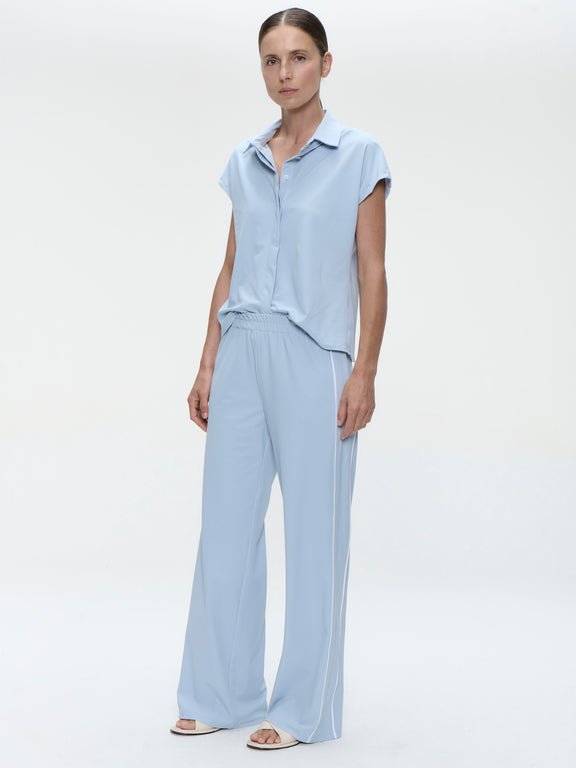 Wilma structure tech jersey blouse | Light Blue