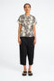 Lucca printed stretch viscose top | White