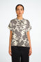 Lucca printed stretch viscose top | White