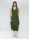Ria WS stretch technical jersey dress | Oliva green